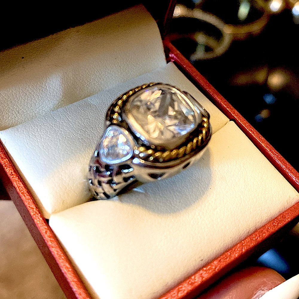Two Tone CZ Ring Size 8